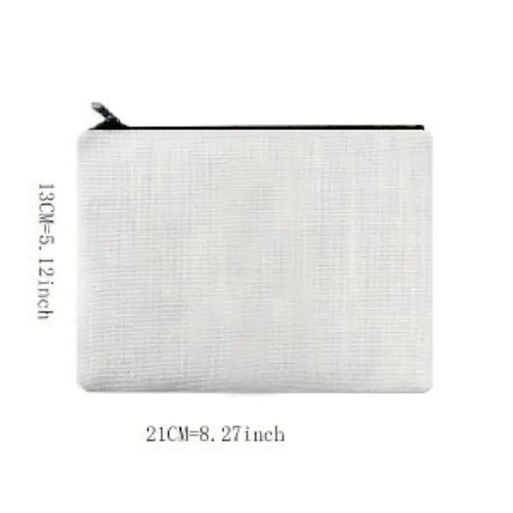Flower Letters Print Cosmetic Bag, Portable Zipper Coin & Pencil Storage Bag